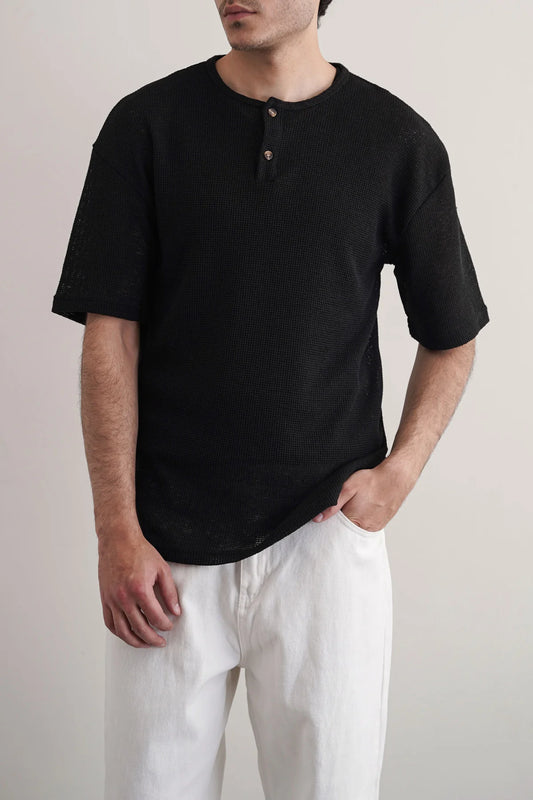 Jacquard Henley