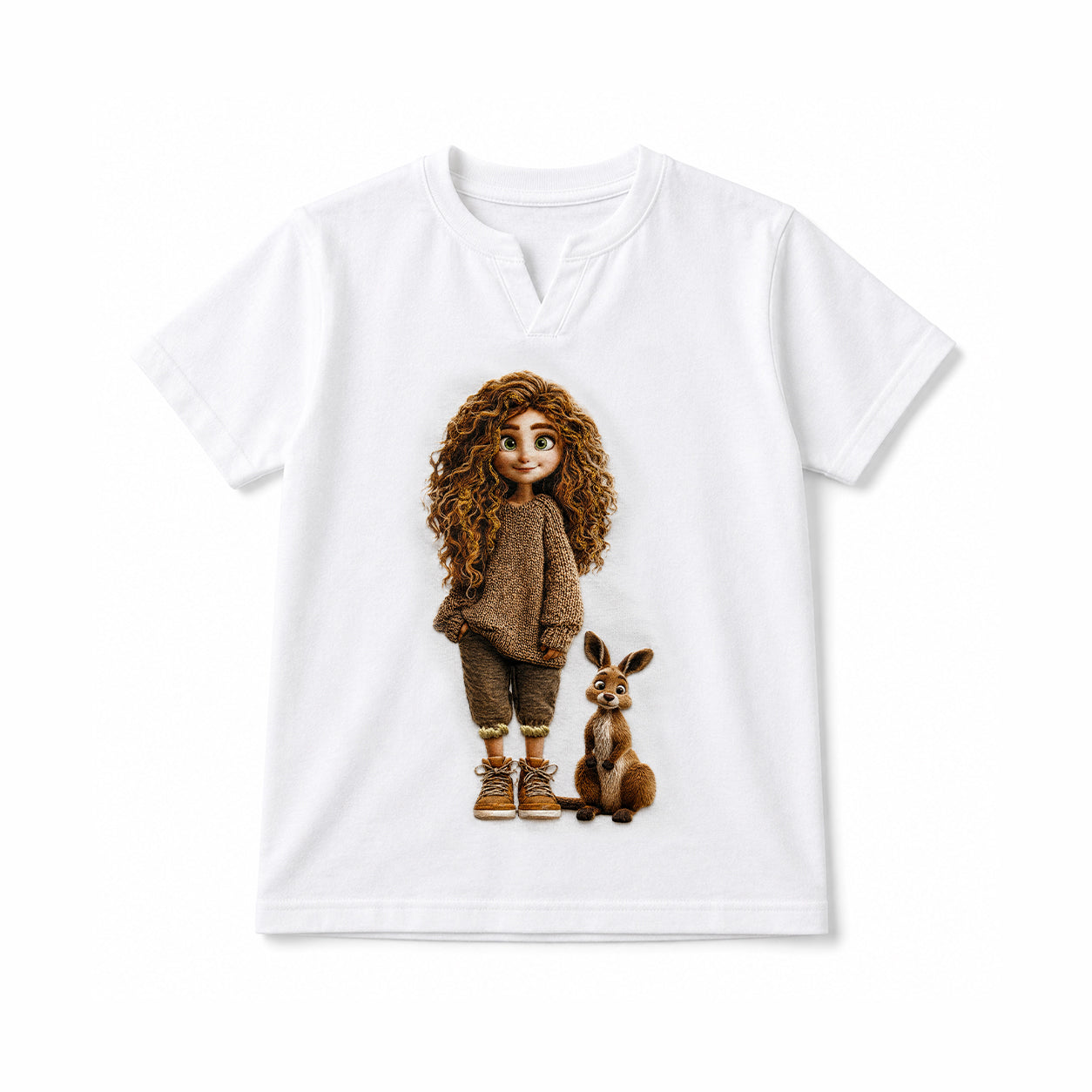 Curly Charm Hand-Embellished Girls Tee