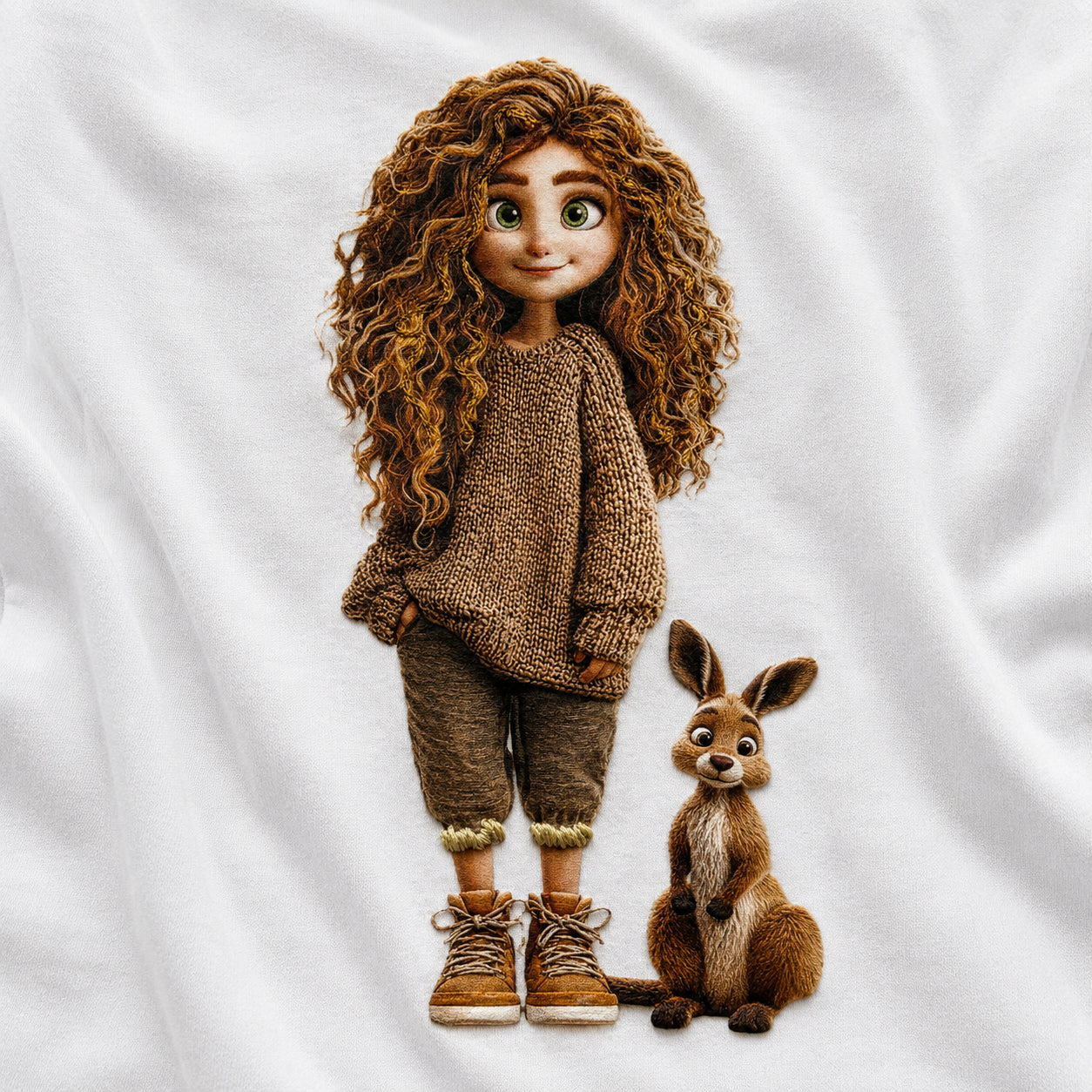Curly Charm Hand-Embellished Girls Tee