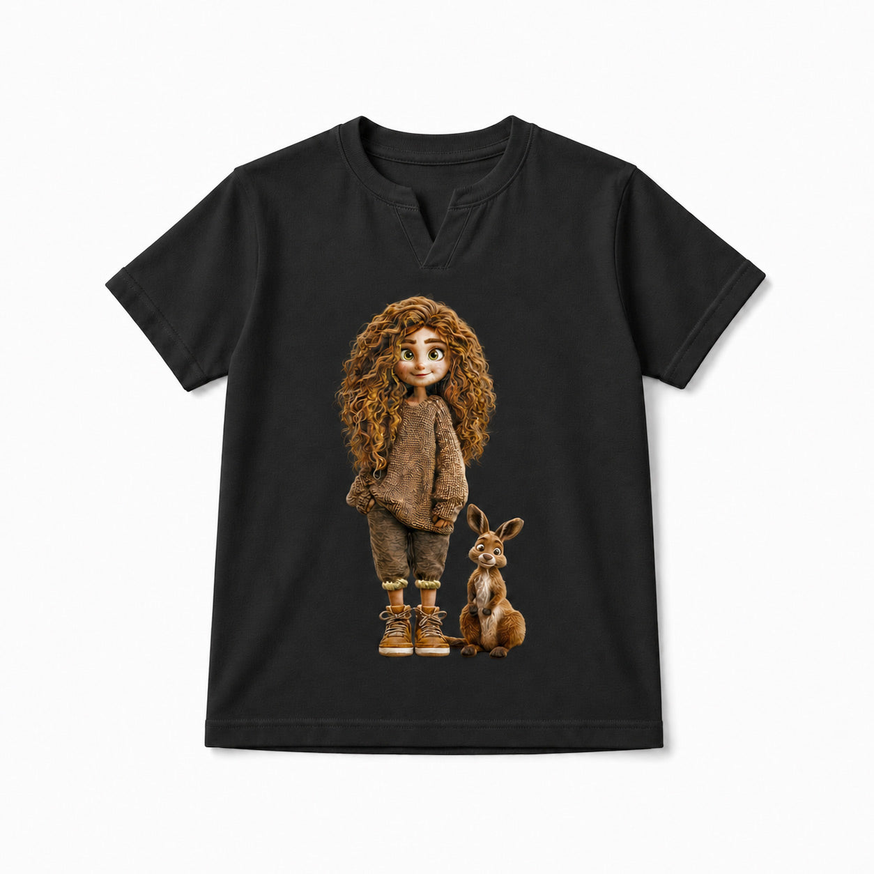 Curly Charm Hand-Embellished Girls Tee
