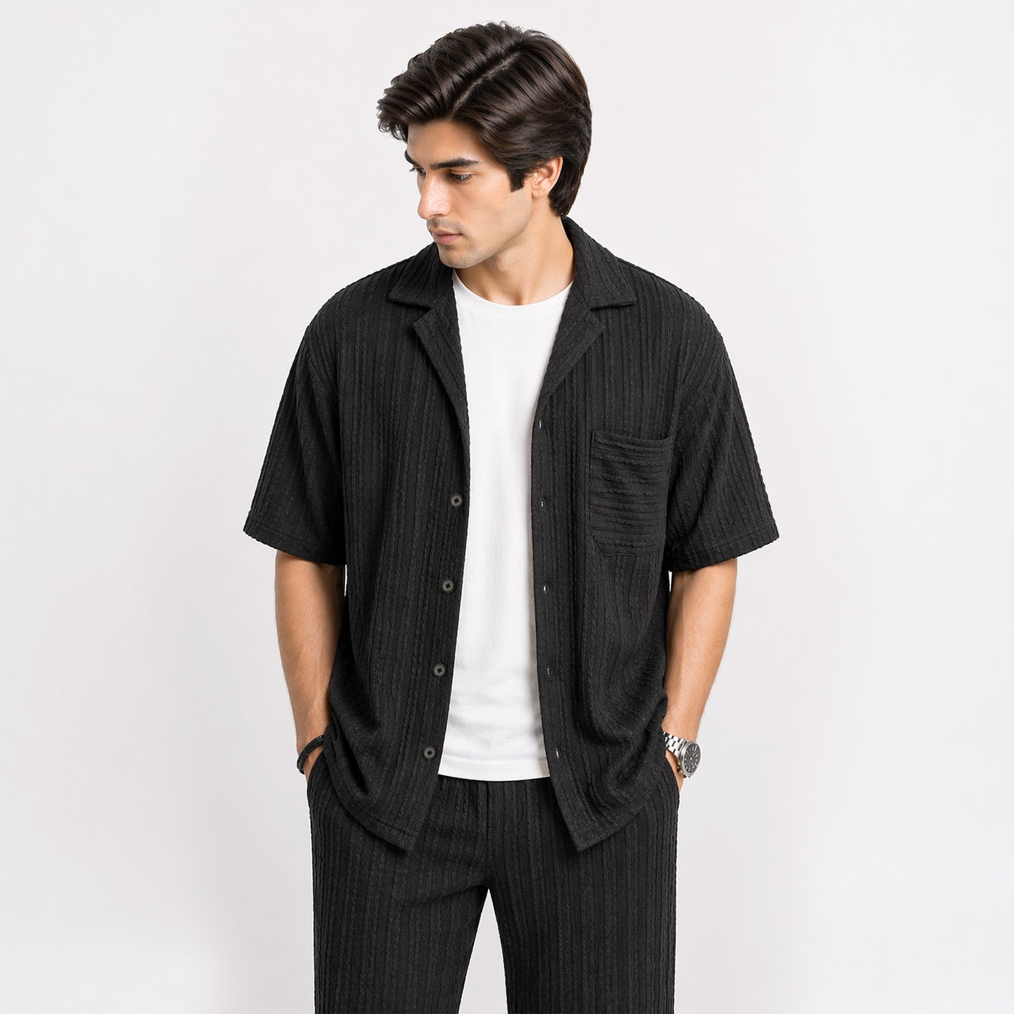 Weaved Coord-Shirt
