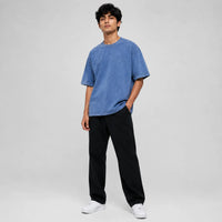 Blue Acid-Washed Tee