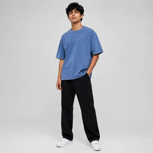 Blue Acid-Washed Tee