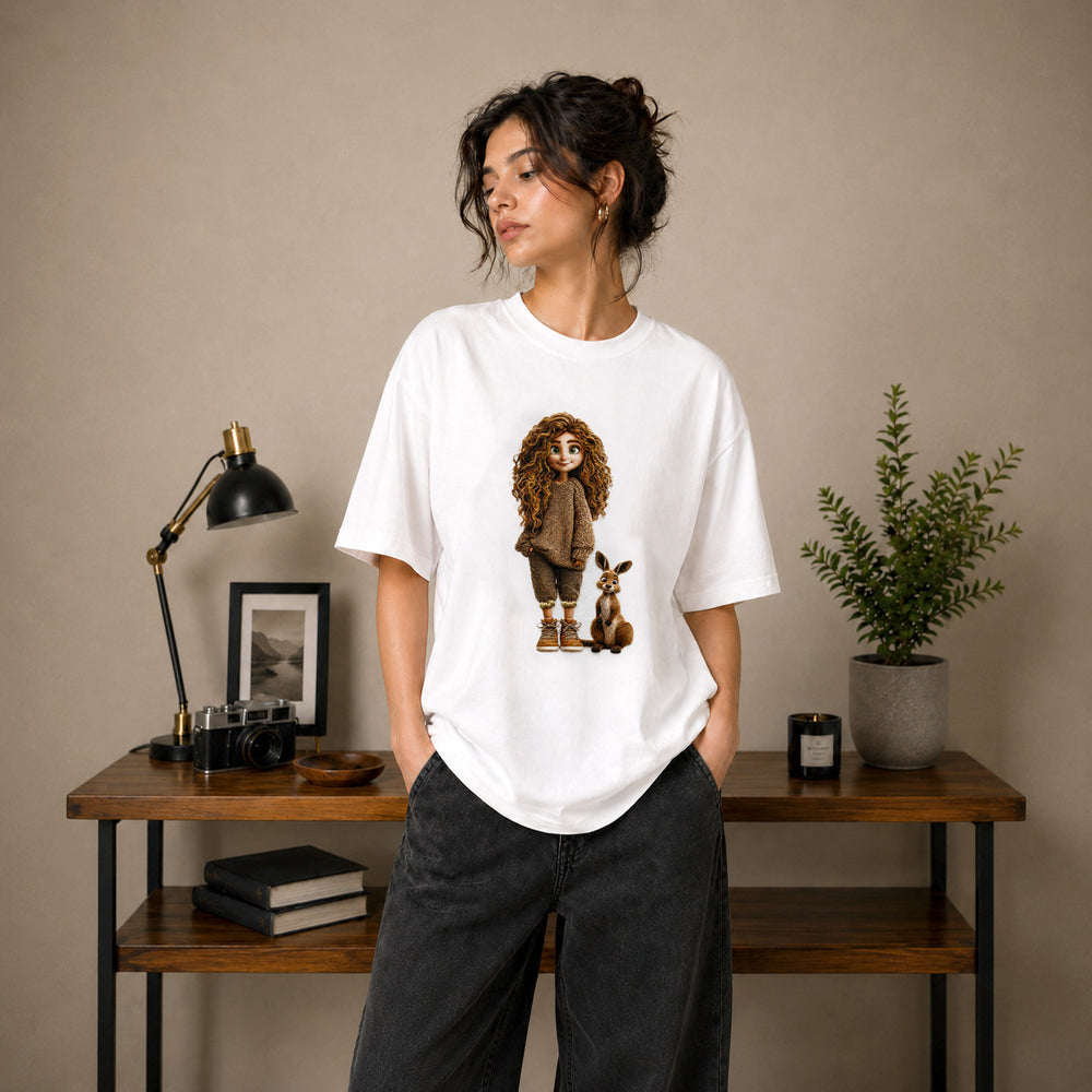 Curly Charm Hand-Embellished Ladies Tee