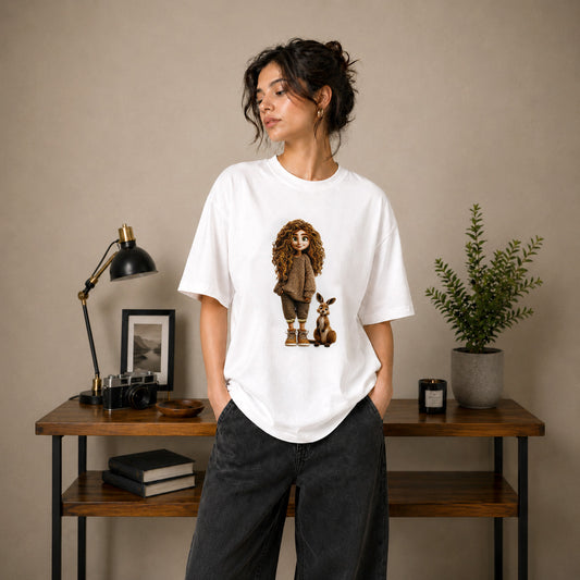 Curly Charm Hand-Embellished Ladies Tee