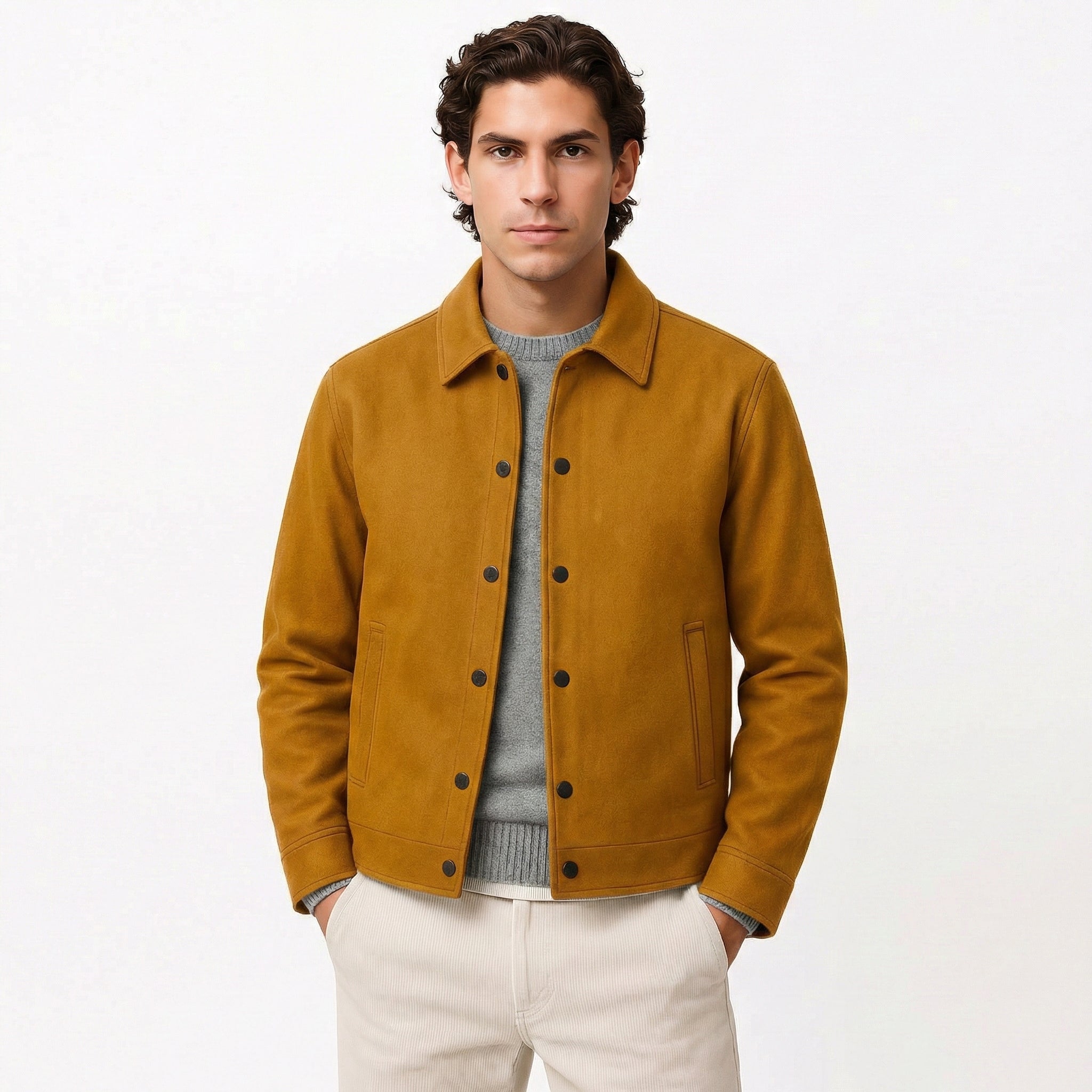 Men’s Suede Scuba Jacket-Sp