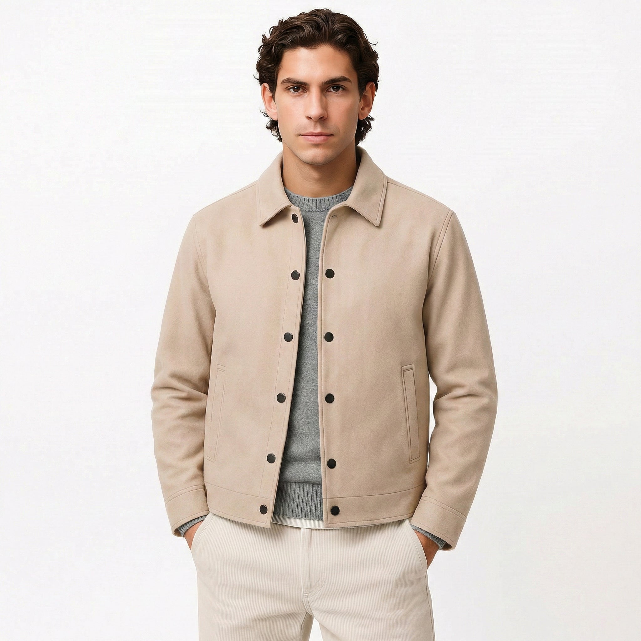 Men’s Suede Scuba Jacket-Sp