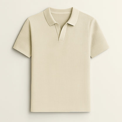 Ivory V Neck Polo Shirt