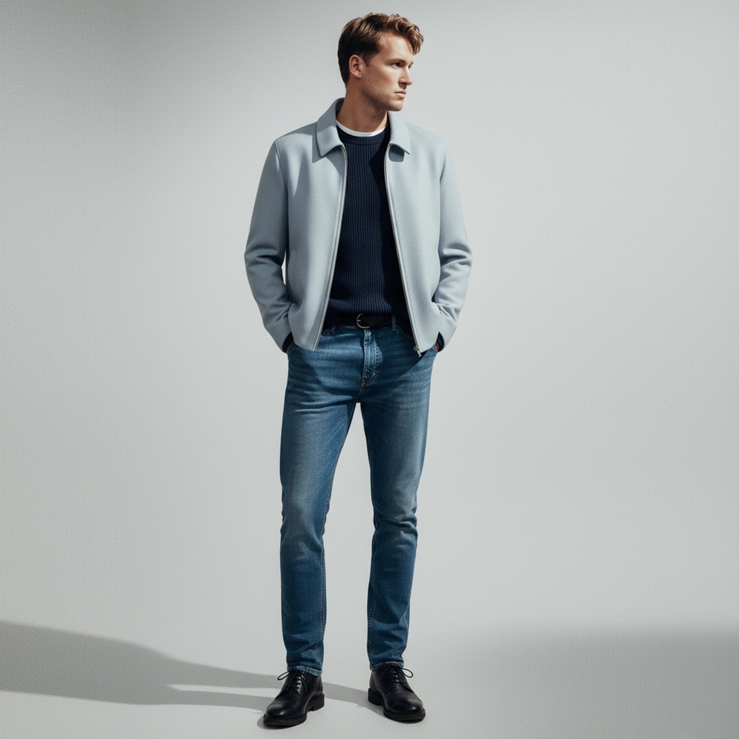 Men’s Charcoal Wool Blend Coat