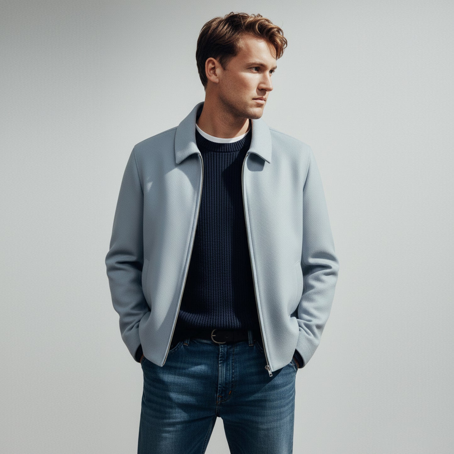 Men’s Charcoal Wool Blend Coat