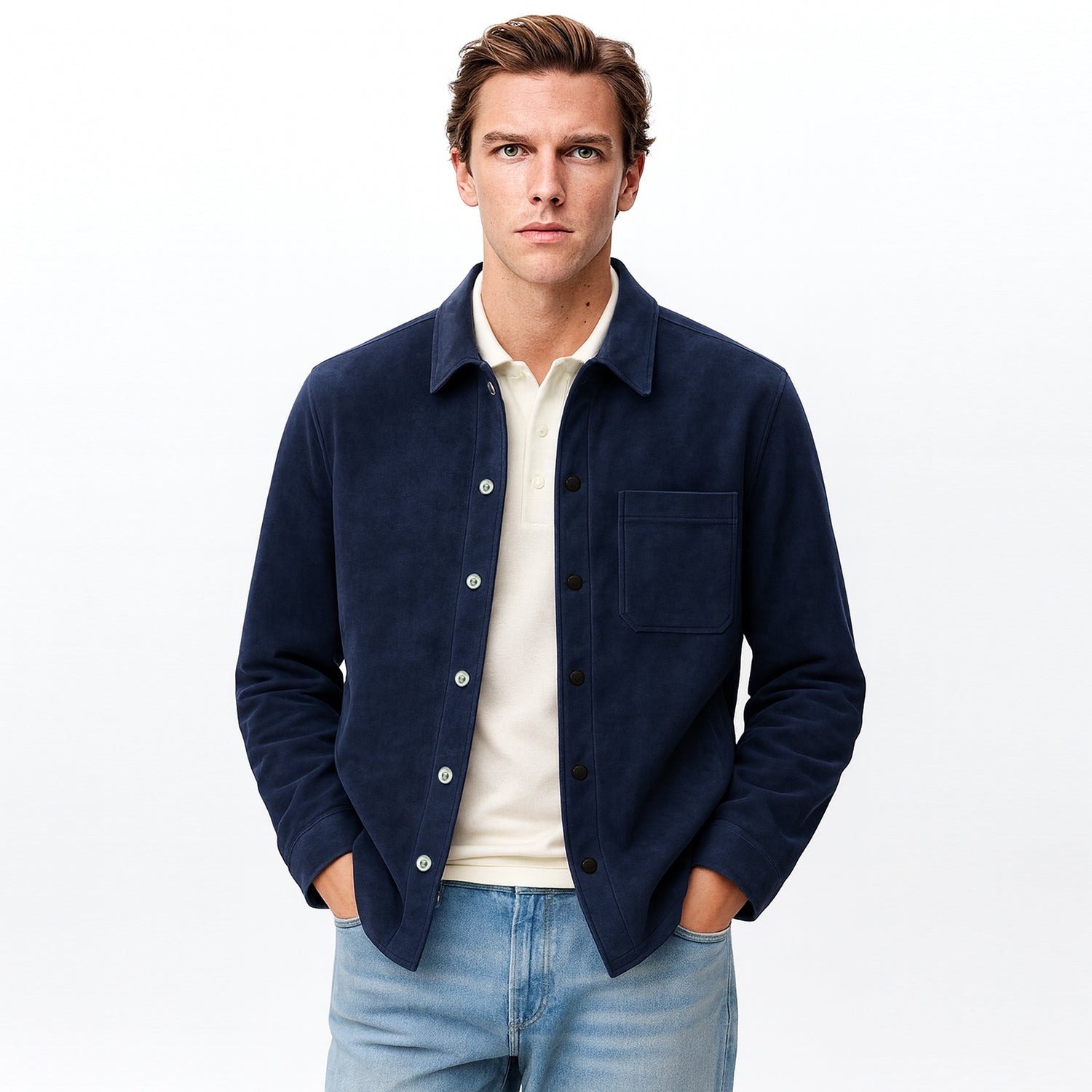 Men Premium Suede Touch Scuba Shirt