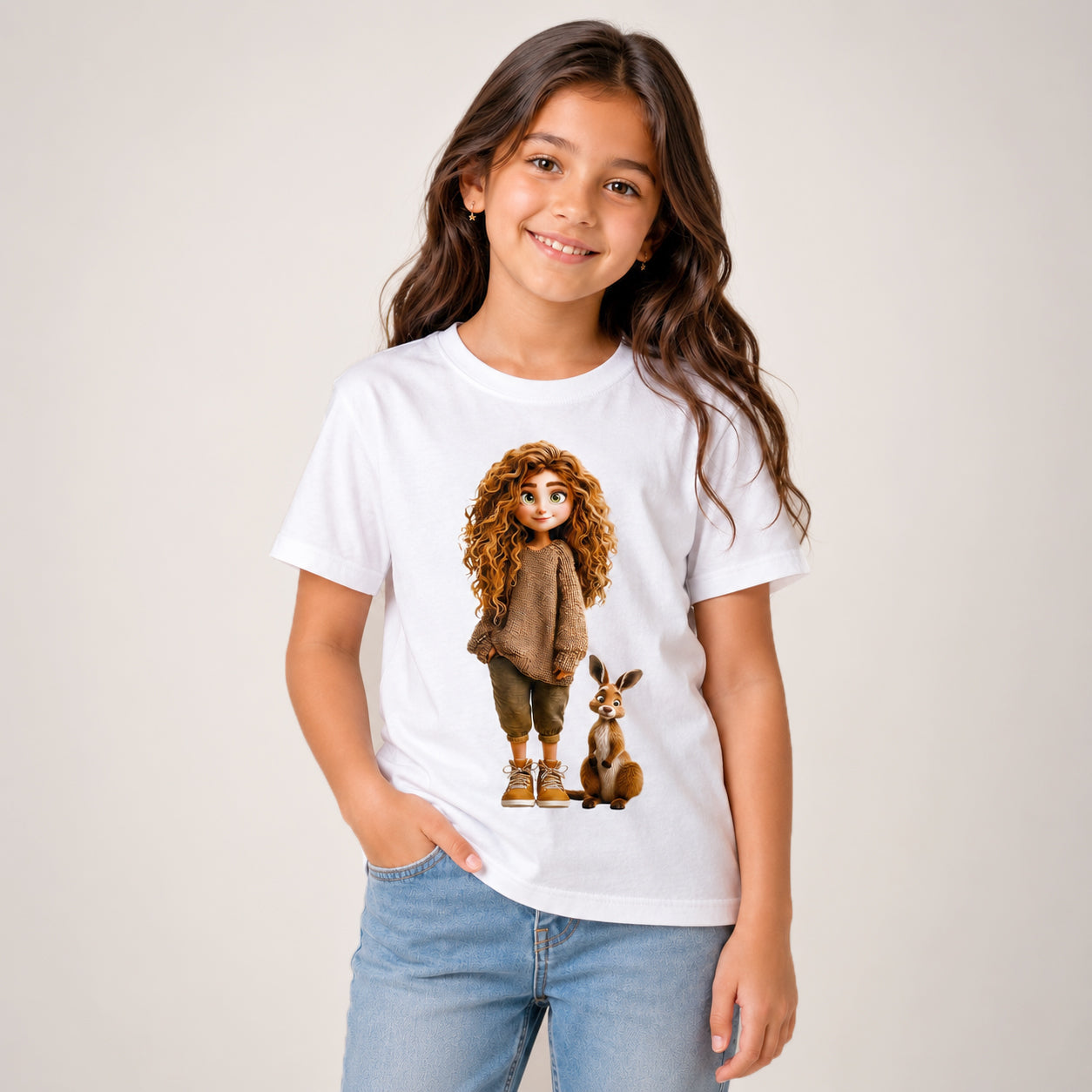 Curly Charm Hand-Embellished Girls Tee