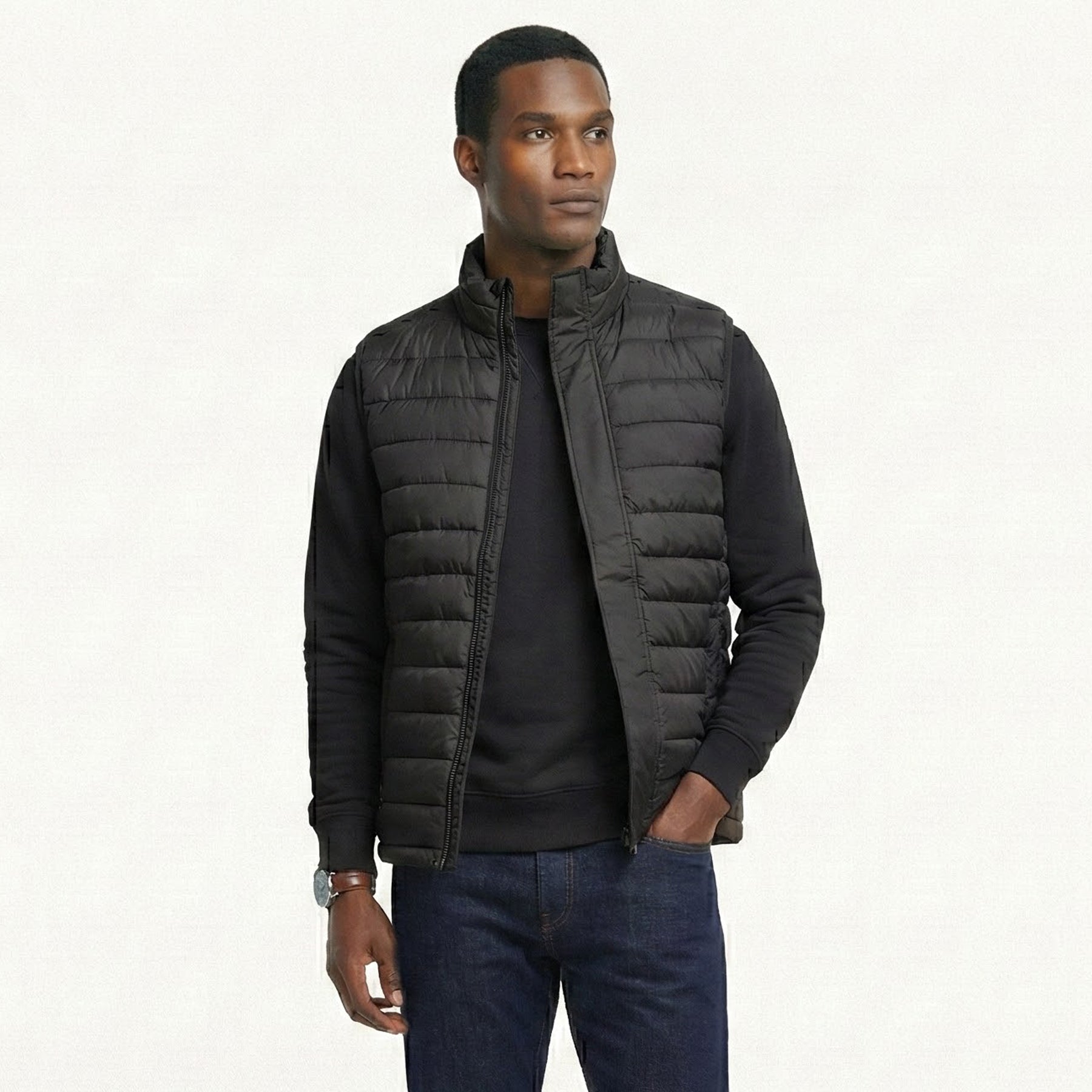 half sleeve puffer jacket